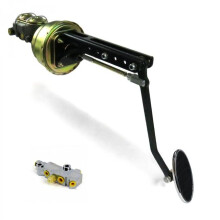 Universal Adjustable Firewall 8 in. Dual Brake Pedal Kit Disc & Disc Large Oval Chrome Pad