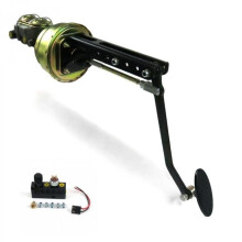Universal Adjustable Firewall 7 in. Dual Brake Pedal Kit Adjustable Disc & Disc Small Oval Black Pad