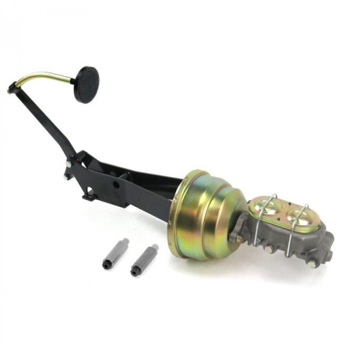 49-54 Chevy Car 8 in. Dual Brake Pedal Kit Disc & Drum 3 in. Black Pad