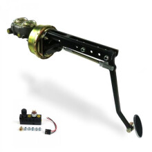 Universal Adjustable Firewall 9 in. Single Brake Pedal Kit Adjustable Disc & Drum Small Oval Chrome Pad