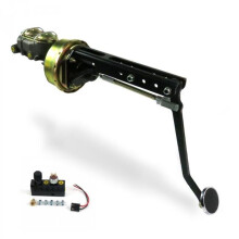 Universal Adjustable Firewall 9 in. Single Brake Pedal Kit Adjustable Disc & Disc 3 in. Chrome Pad