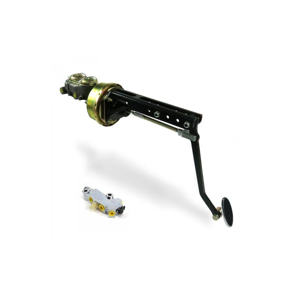 Universal Adjustable Firewall 9 In. Single Brake Pedal Kit Disc & Drum Small Oval Chrome Pad 753678002417