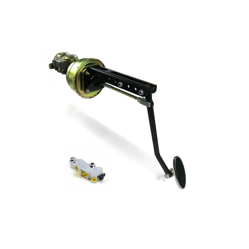 Universal Adjustable Firewall 7 in. Dual Brake Pedal Kit Disc & Drum Small Oval Chrome Pad-image-OPC-PB7DPC6-NEW