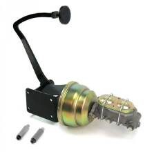 37-39 Chevy 7 in. Dual Brake Pedal Kit Drum & Drum 3 in. Black Pad