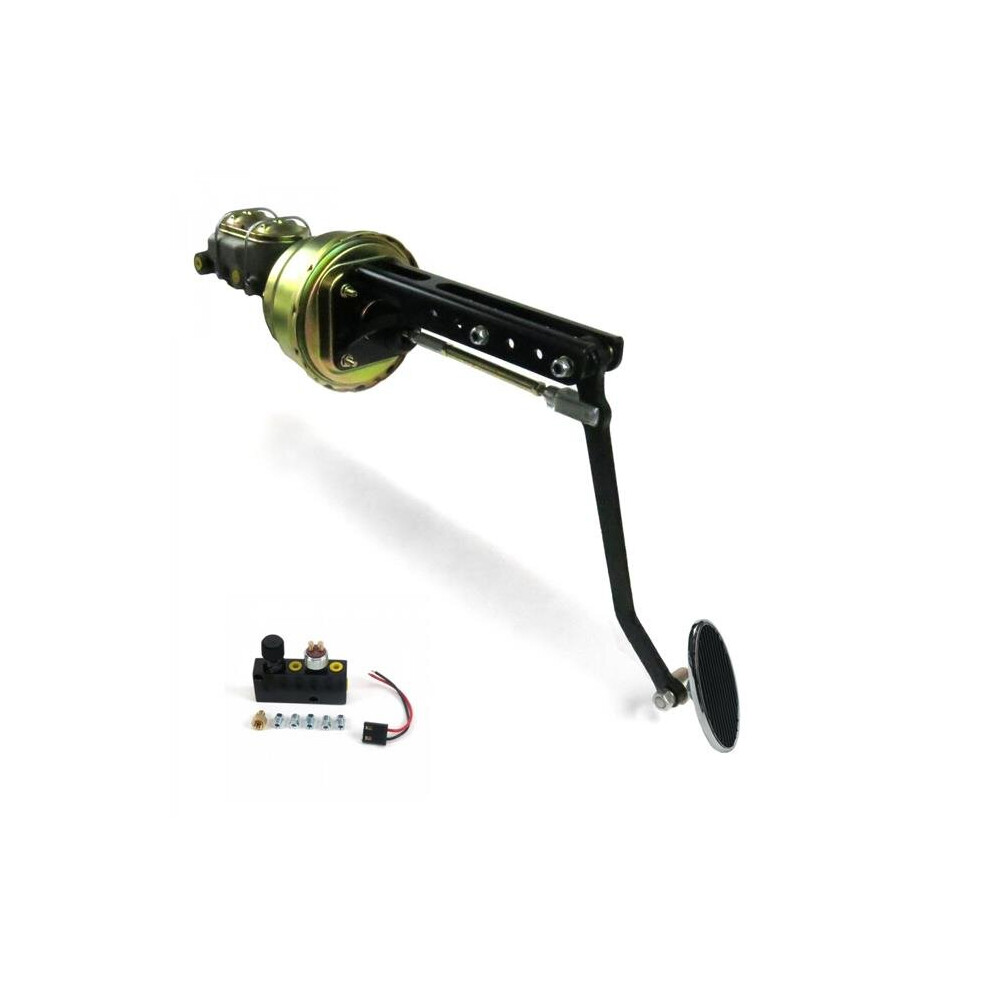 Universal Adjustable Firewall 7 In. Dual Brake Pedal Kit Adjustable Disc & Drum Small Oval Chrome Pad 745704965612