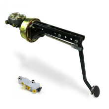 Universal Adjustable Firewall 8 in. Single Brake Pedal Kit Disc & Drum 3 in. Chrome Pad