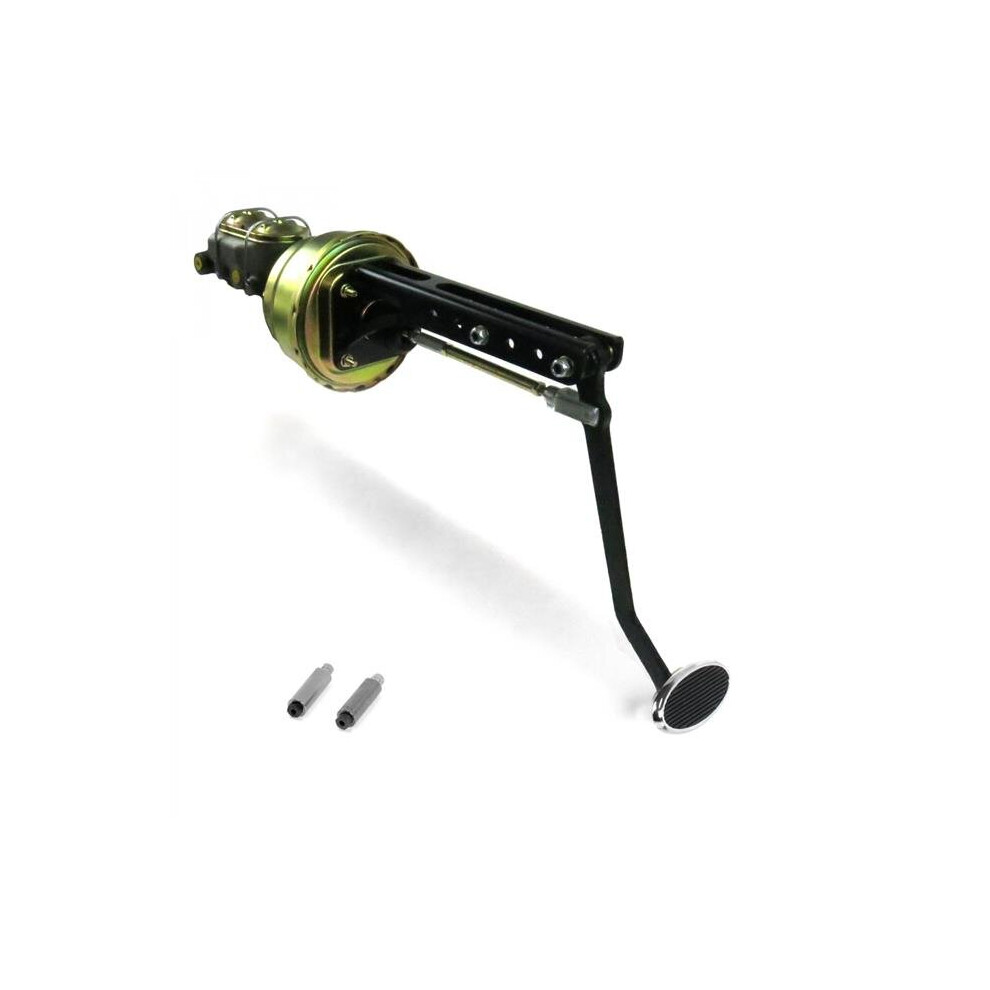 Universal Adjustable Firewall 7 In. Dual Brake Pedal Kit Drum & Drum Small Oval Chrome Pad 745704990690