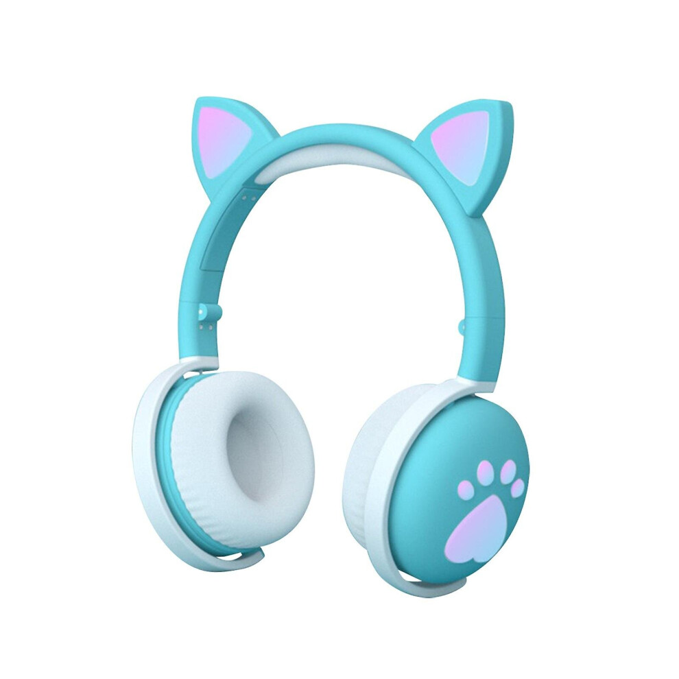 (Green) Bluetooth Gaming Headset Cat Ear Wireless Headphone Foldable Stereo Earphone Green 768643500331