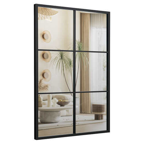 Costway Vintage Windowpane Hanging Mirror Wall Mounted Decoration Mirror
