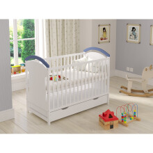 (Blue) Amie | Cot Bed 120x60cm with drawer