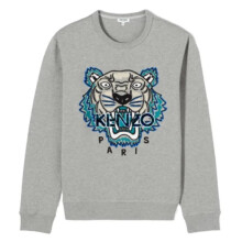 (XL) KENZO SWEAT Mens Sweatshirts Crew Neck Long Sleeve Pullover Grey Winter Jumper