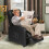 Costway Upholstered Recliner Armchair Sofa Lounge Chair Adjustable Backrest 2