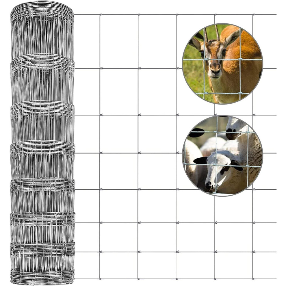 Garden Home 50m L8 Wire Stock Fencing Hot Dipped Galvanized Netting Farm Paddock Boundary Fence Livestock Fence