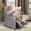 Costway Upholstered Recliner Armchair Sofa Lounge Chair Adjustable Backrest 2