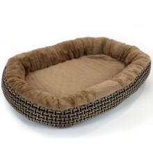 Orthopaedic Dog bed with Fleece Lining in Jute brown
