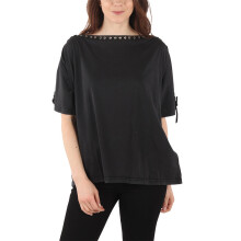 (XS) DIESEL T LEOX A Womens T Shirt Large Neck Short Sleeves Relax Fit Casual Tops