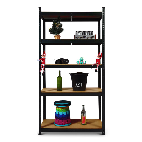 (Black) Lightweight metal 5 Tier Shelving Unit For Storage 1