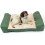Dog bed with Orthopaedic Pillow Cushion in Green/cream XL Actiaspet 1