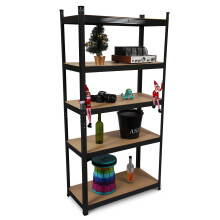 (Black) Lightweight metal 5 Tier Shelving Unit For Storage