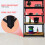 (Black) Lightweight metal 5 Tier Shelving Unit For Storage 10
