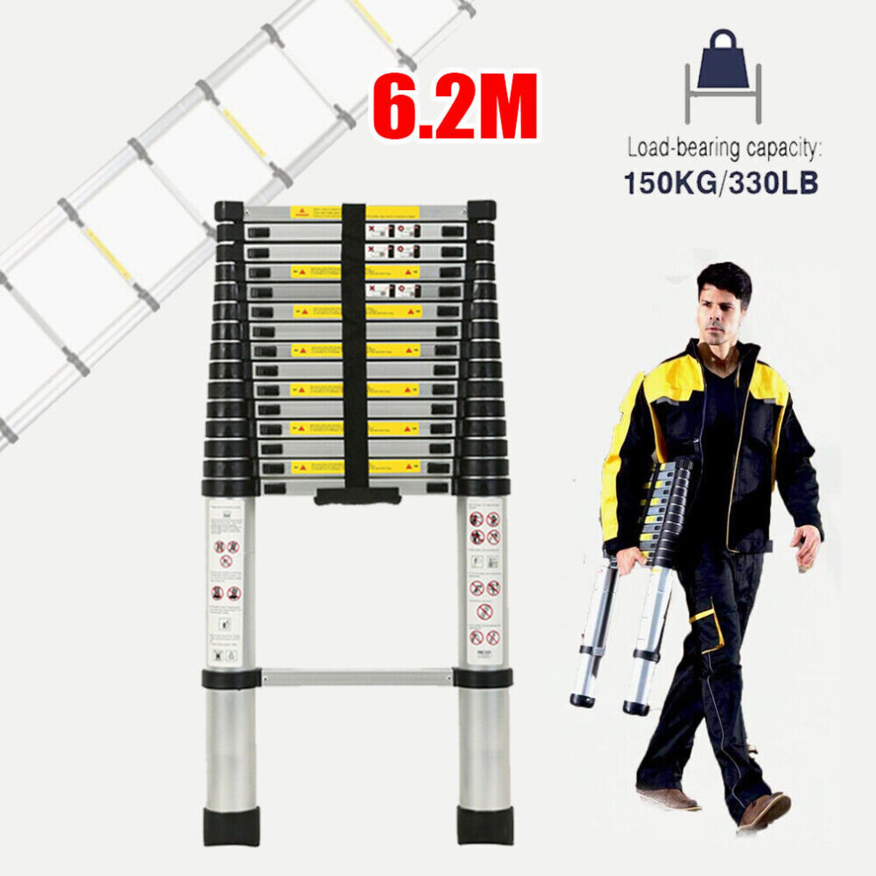 6.2M Telescopic Aluminium Straight Ladder Extension Multi-Purpose CE