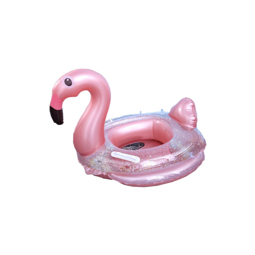 (flamingo) Inflatable Circle Baby Infant Float Pool Swimming Ring Sunshade Floating Seat Toys