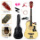 38" Full Size 6 String Acoustic Guitar White Natural Colour 6