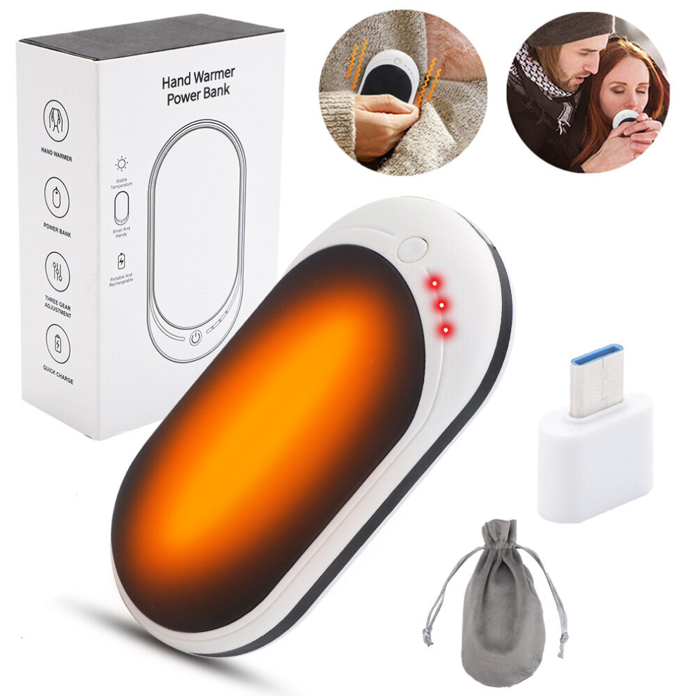 Mini Electric Hand Warmer, 5200mAh Power Bank Winter Warm Rechargeable