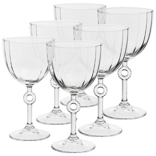 (6) 2/4/6 270ml Red White Wine Dessert Stemmed Glasses