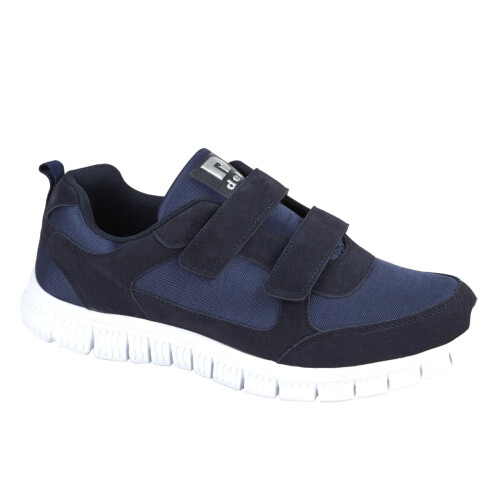 (UK 12) Dek Mens Viking Super Lightweight Memory Foam Touch Fasten Trainers Navy Blue