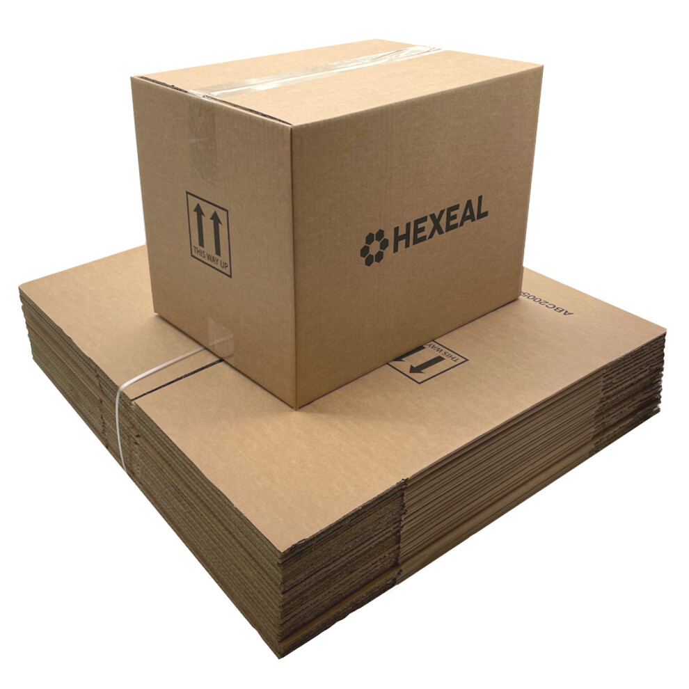 Hexeal 36.4cm x 27cm x 28.4cm Medium Cardboard Box, 20 Pack | Packaging Box, Storage Box, Extra Strong