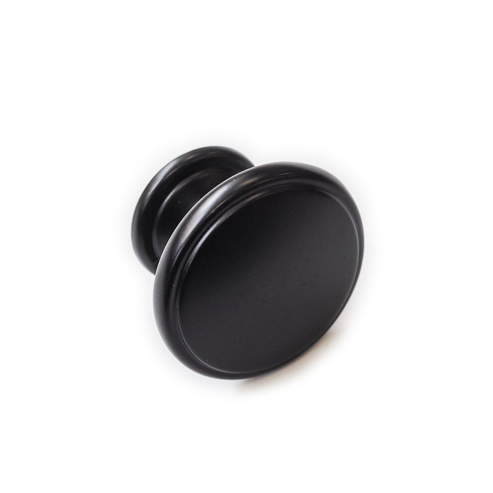 (38mm Knob) 64mm Matt Black Cup Handle & 38.5mm Round Knob