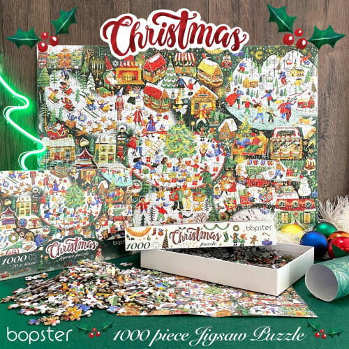 bopster Christmas Illustrated Jigsaw Puzzle 1000 pcs 1