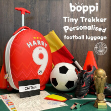 Boppi Tiny Trekker Wheeled Kids Luggage Football Red