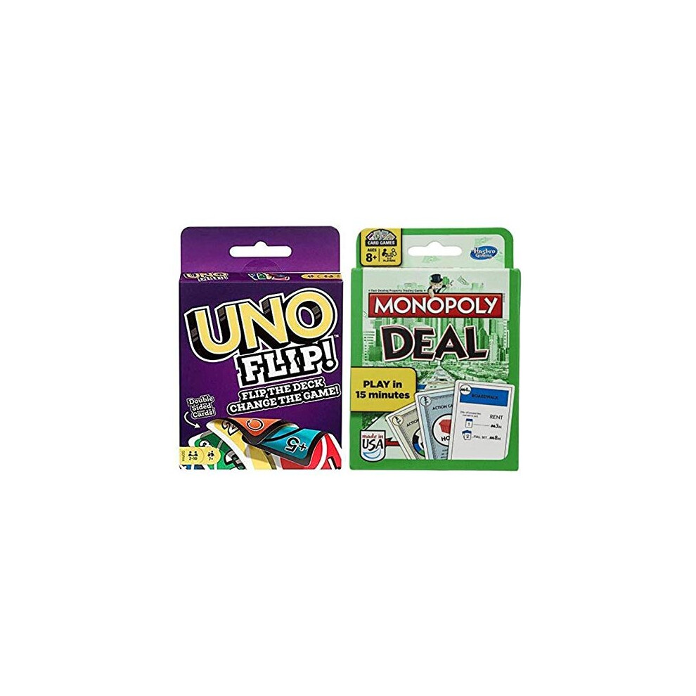 Uno Flip! and Monopoly Deal 2-Pack