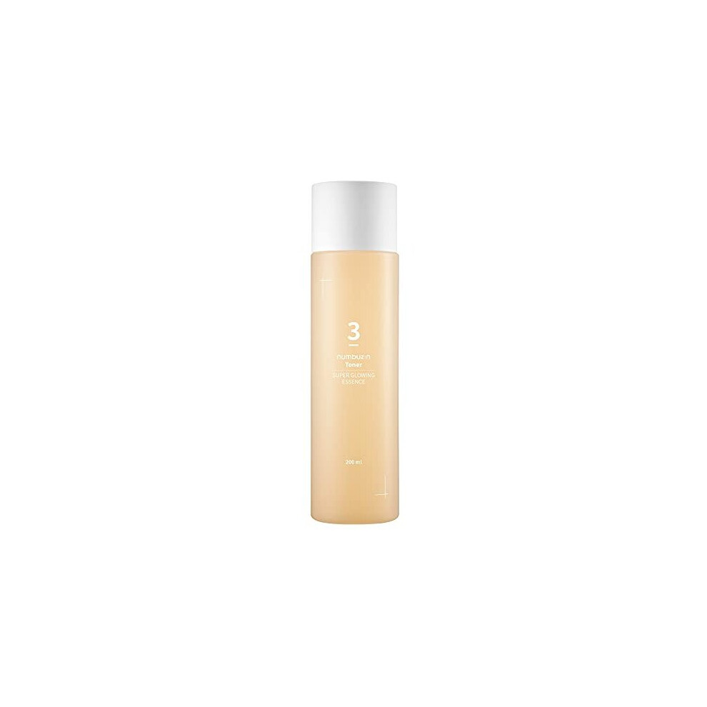 Numbuzin No.3 Super Glowing Essence Toner, 6.76 Fl.oz / 200Ml | Elasticity, Natural Brightening, Skin Texture