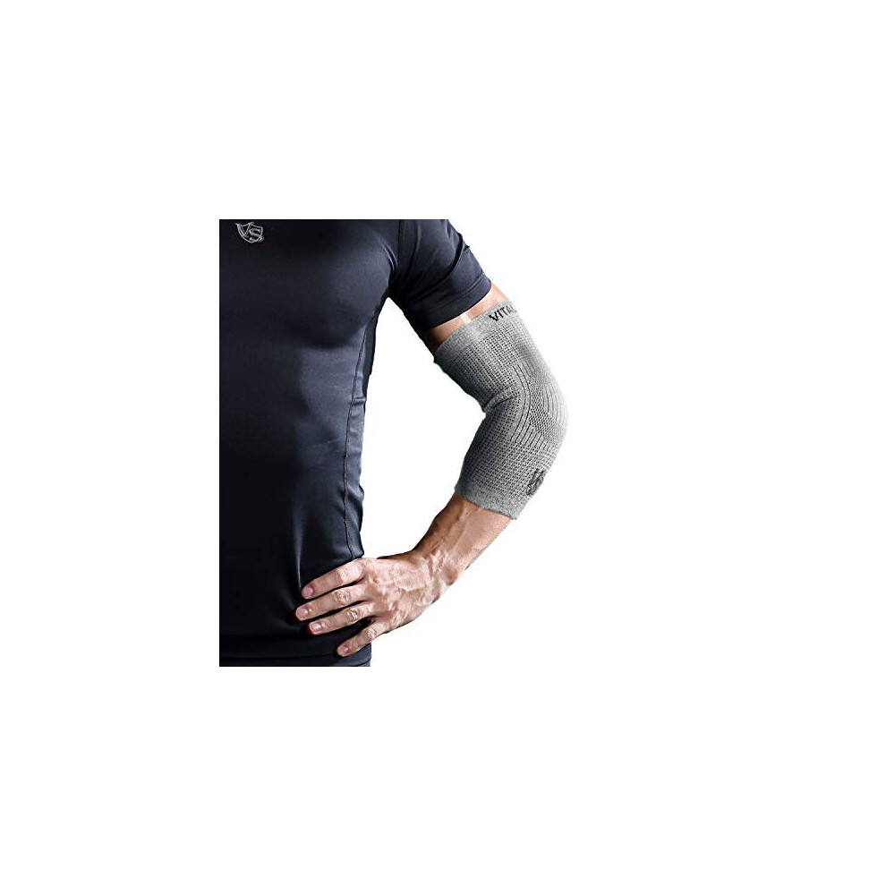 Vital Silver Vital Salveo- Fitness Mild Compression Support Elbow Sleeve/Brace Joint Protection Athletic, M(1Pc)