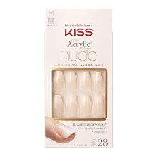 Kiss Salon French Manucure Acrylique Nude 28 Unités Longueur Moyenne (Lot de 3)