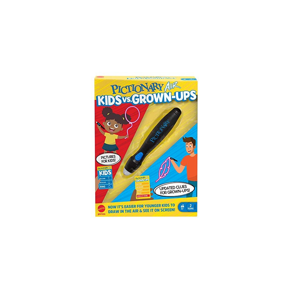 Mattel Games Pictionary Air Kids Vs Grown-Ups Family Drawing Game, Links To Smart Devices, Gift For Kid, Famil