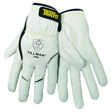 Tillman Medium 11 """" Pearl and Black Top Grain Goatskin og Dupont Kevlar Unined TrueFit Tig Welders Handsker med kort manchet og Kevlar tr?dl?ses