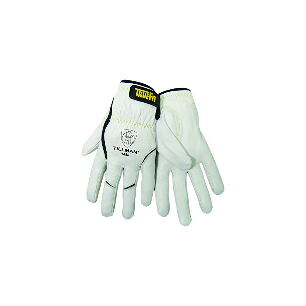 Tillman Medium 11" Pearl And Black Top Grain Goatskin And Dupont Kevlar Unlined Truefit Tig Welders Gloves Wit 608134148812