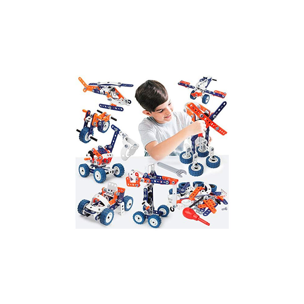 Building Toys for Kids, Erector Set for Boys 6-8, 152PCS DIY 12 in 1 STEM Toys for 6 7 8 9 Year Old Boy, Educa