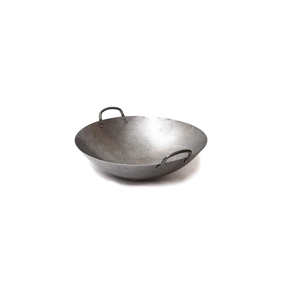 Big 16 Inch Heavy canton Style Hand Hammered carbon Steel Wok (Round Bottom) 731W87 by craft Wok