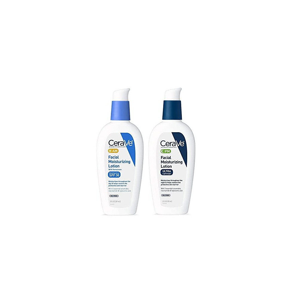 ceraVe Facial Moisturizing Lotion 3oz AMPM Bundle