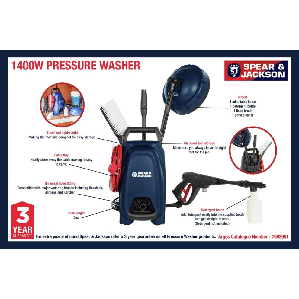 Spear & Jackson Pressure Washer - 1400W