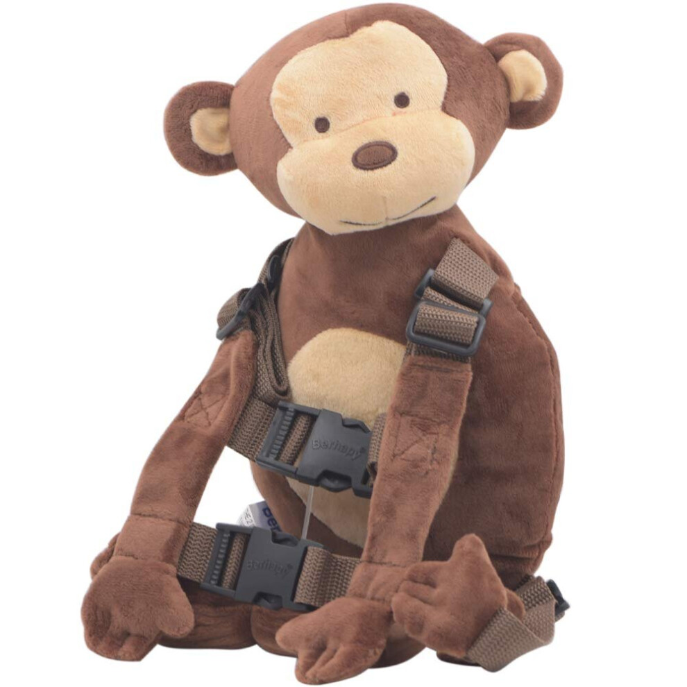 Berhapy 2 In 1 New Monkey Toddler Safety Harness Backpack Childrens Walking Leash Strap(Brown)
