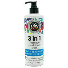 SoCozy 3 in 1 Kinder Shampoo + Spülung + Duschgel (16 Fl Oz) Sanft, hydratisierendes Haar- & Körperreiniger