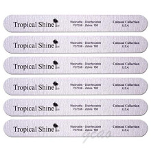 Tropical Shine Jumbo Zebra 180 Colossal Collection - 6 stk neglefiler til professionel neglepleje og -formning - Medium (180) Grit neglefil s?t t