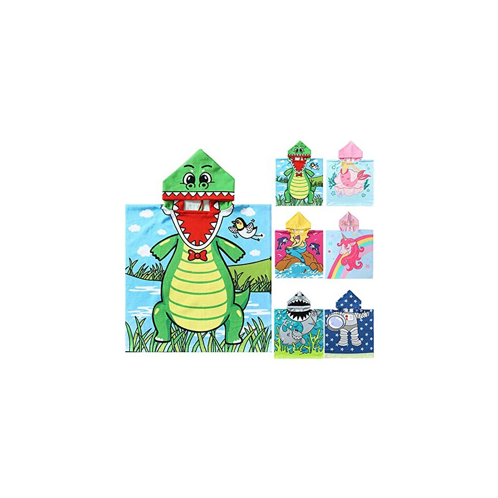 Serviette de plage NovForth pour enfants, serviette de bain     capuche en forme d'alligator pour gar   ons et filles, serviette de piscine pour tout