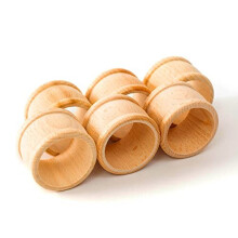 Tuuli Kitchen - Wooden Napkin Rings, 6-Piece Napkin Holders for Table Decoration, Wooden Ring Set for cloth, L